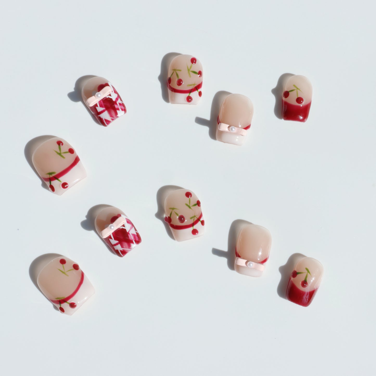 Cherry Picnic Toe Press-On Nails