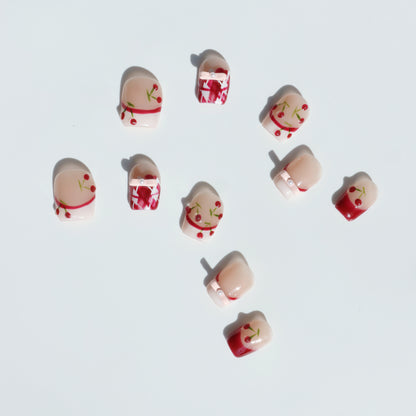 Cherry Picnic Toe Press-On Nails