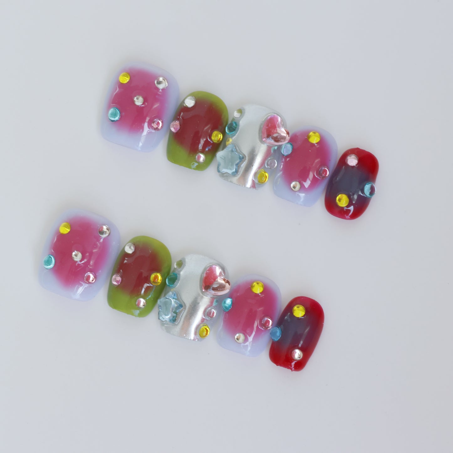 Cosmic Candy Pop Toe Press-On Nails