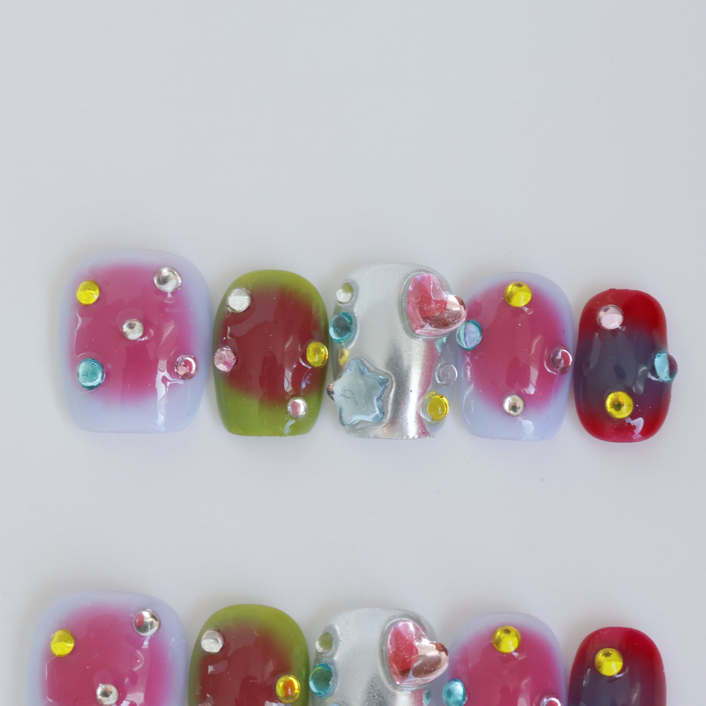 Cosmic Candy Pop Toe Press-On Nails