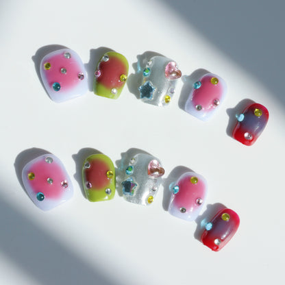 Cosmic Candy Pop Toe Press-On Nails