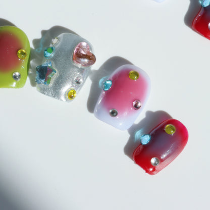 Cosmic Candy Pop Toe Press-On Nails
