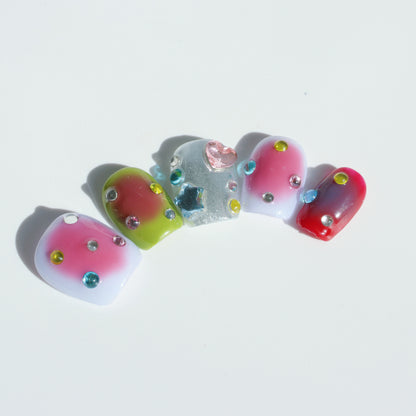 Cosmic Candy Pop Toe Press-On Nails