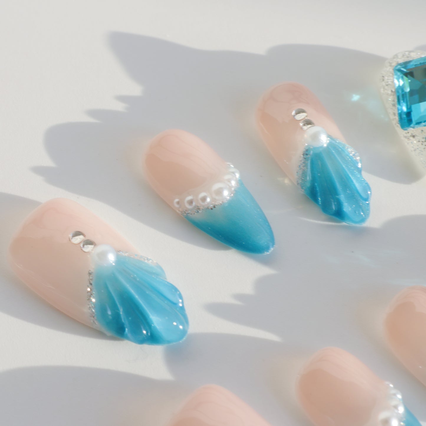Ocean Breeze Mermaid Gem Press-On Nails