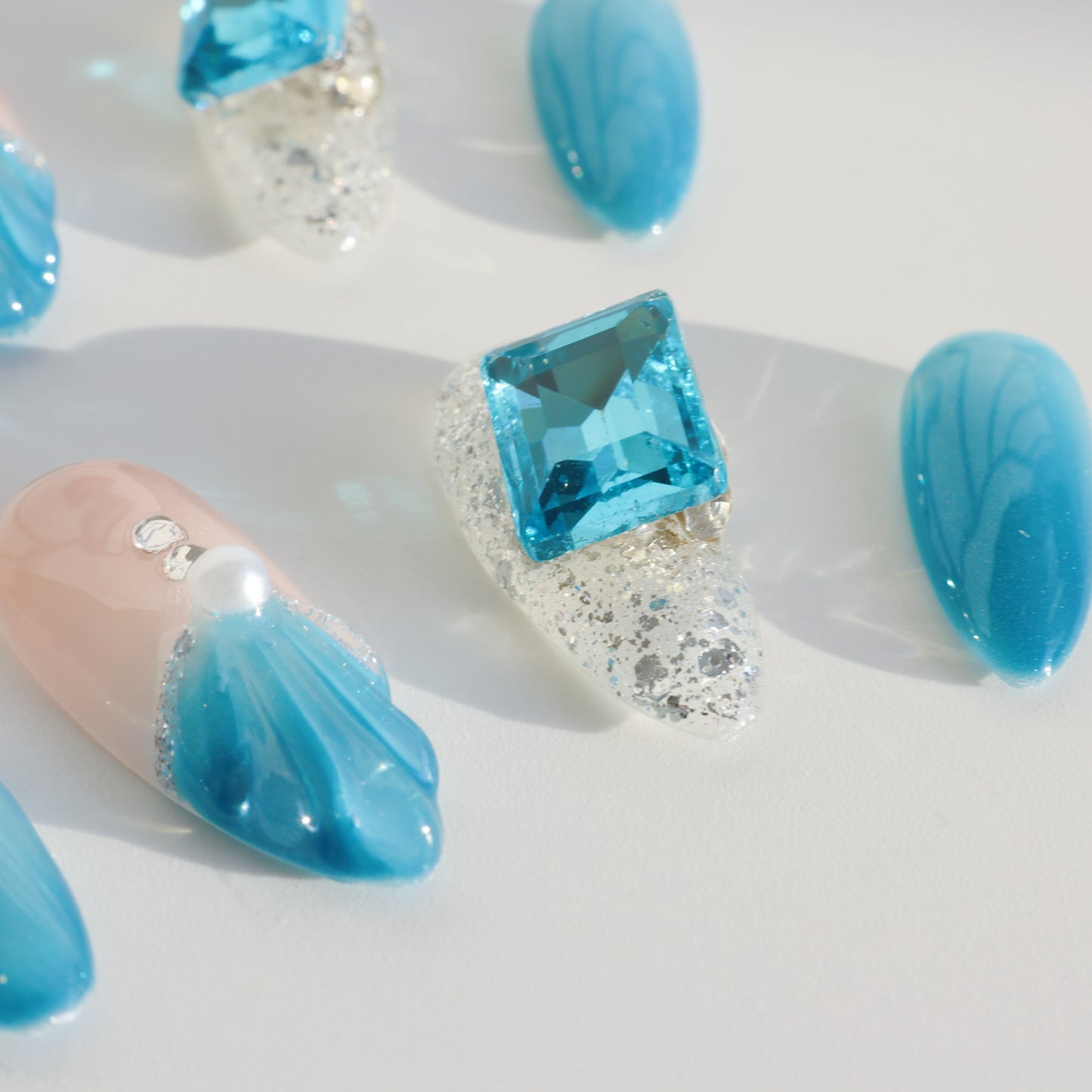 Ocean Breeze Mermaid Gem Press-On Nails