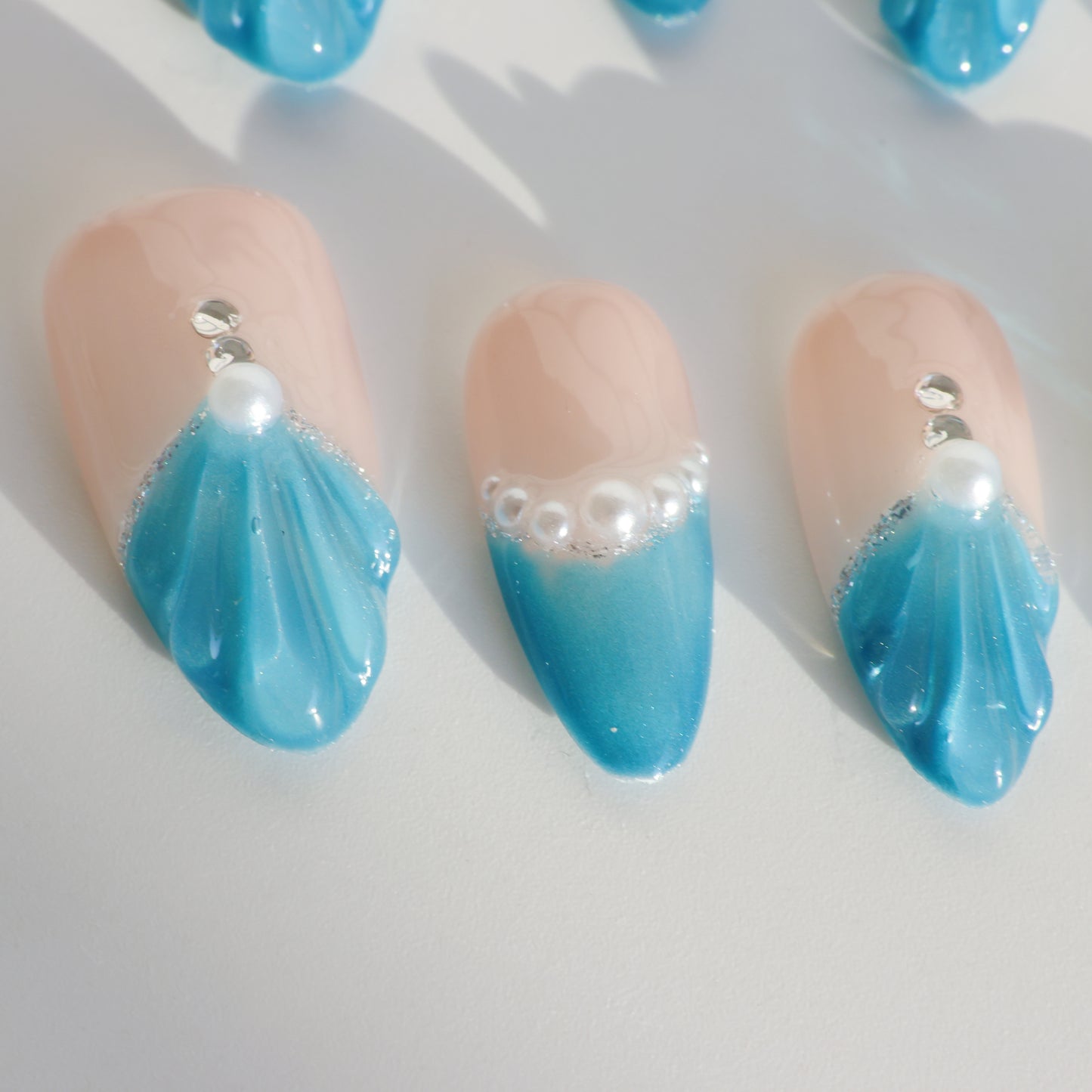 Ocean Breeze Mermaid Gem Press-On Nails