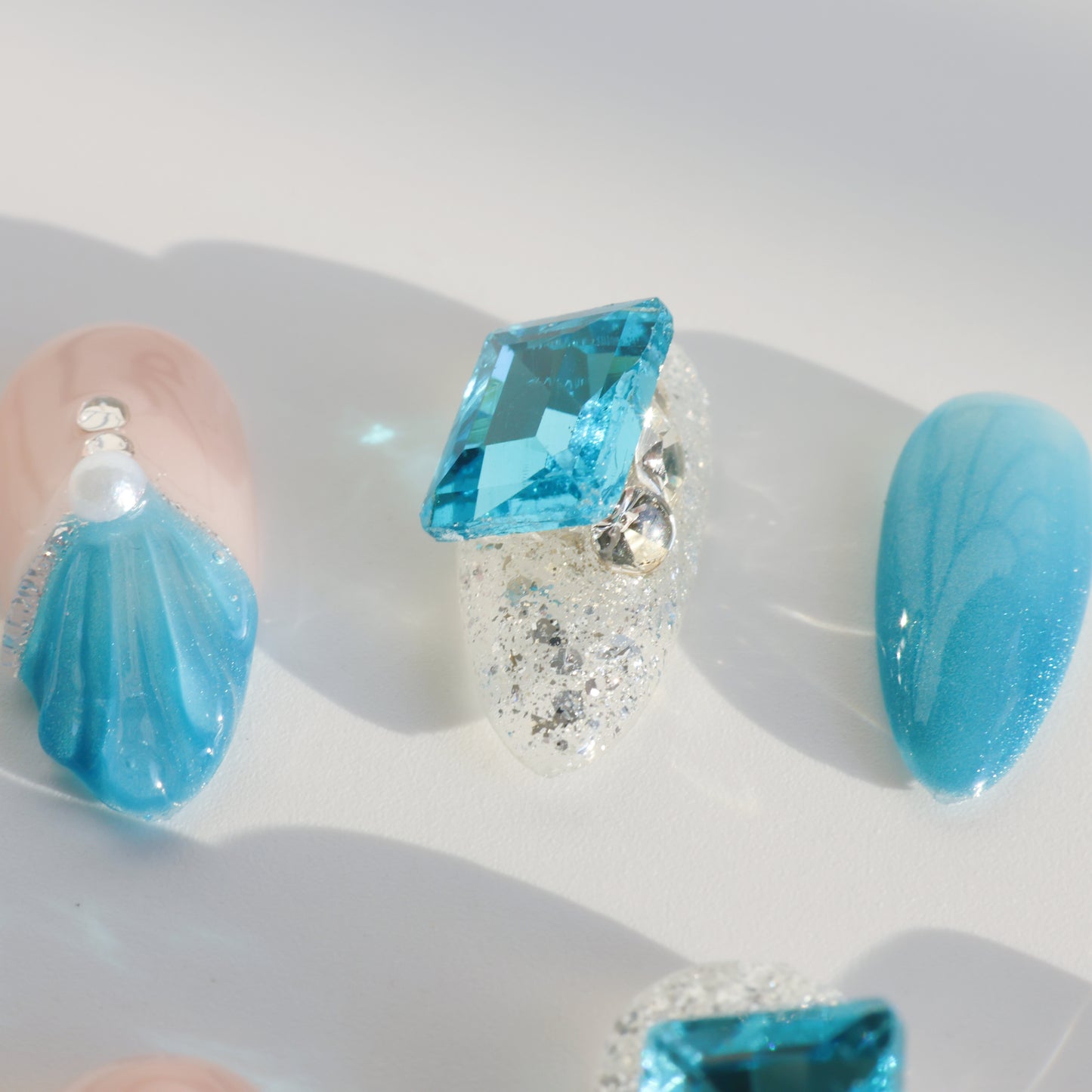 Ocean Breeze Mermaid Gem Press-On Nails