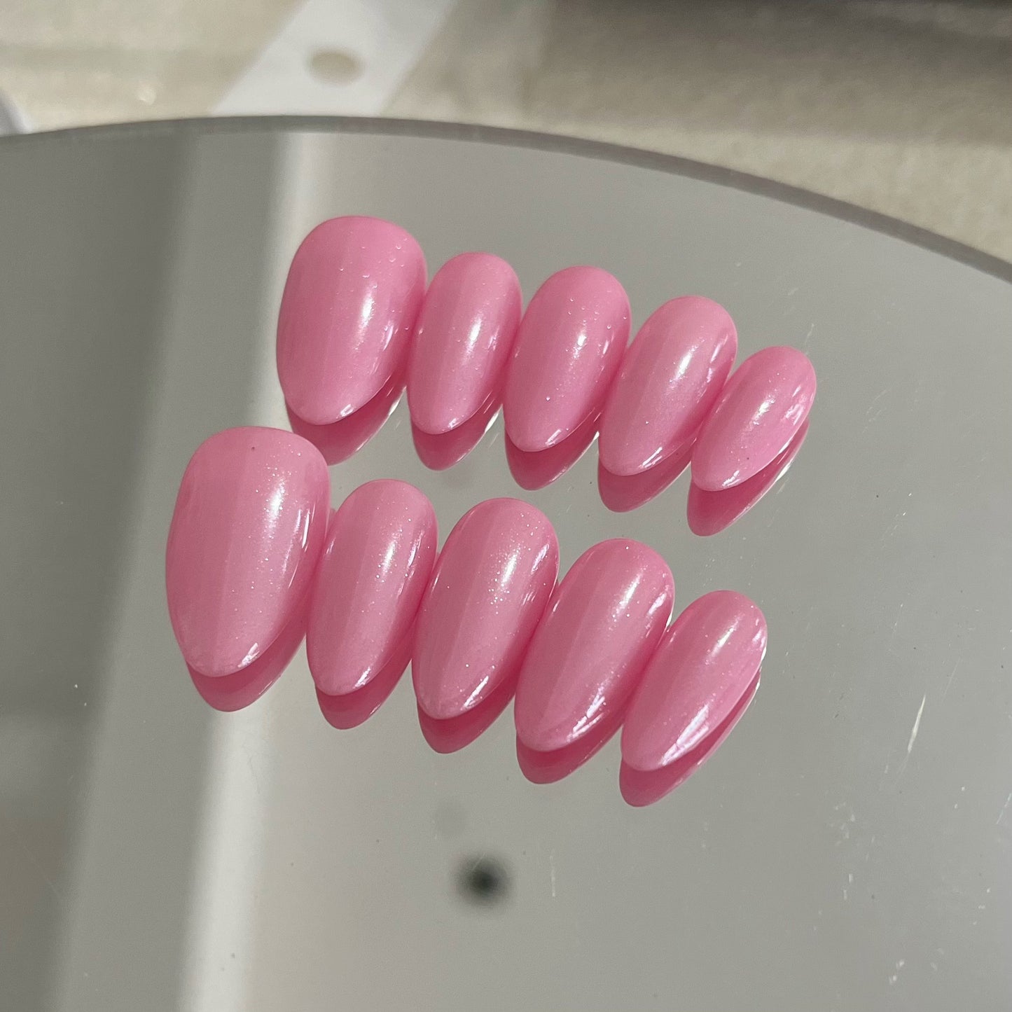 Clean Girl Shimmer Pink Press-On Nails: The Sweetheart Set