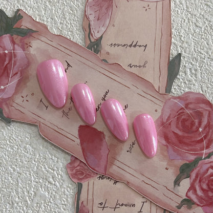 Clean Girl Shimmer Pink Press-On Nails: The Sweetheart Set