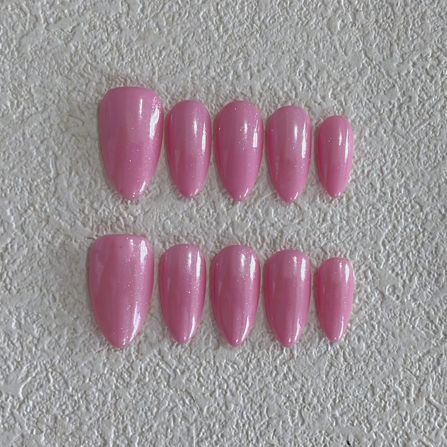 Clean Girl Shimmer Pink Press-On Nails: The Sweetheart Set