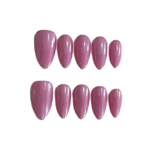 Clean Girl Shimmer Pink Press-On Nails: The Sweetheart Set