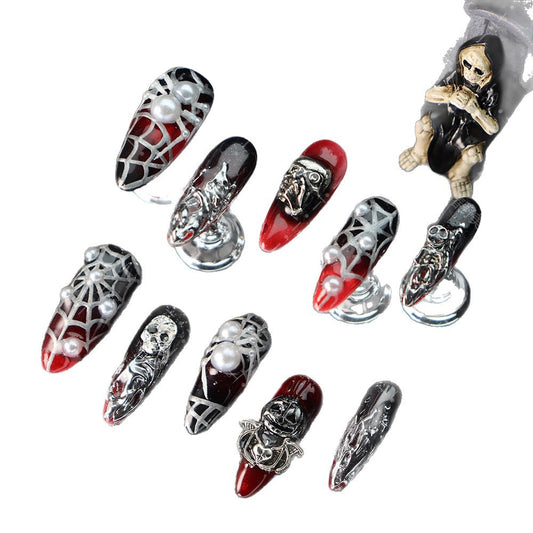 Halloween Gothic Glam Press-On Nails: The Midnight Manor Set