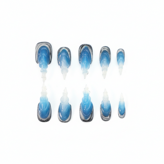 Halloween Frost Dragon Press-On Nails: The Midnight Ice Set