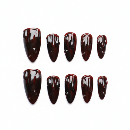 Halloween Vampiress Glam Press-On Nails: The Midnight Drip Set