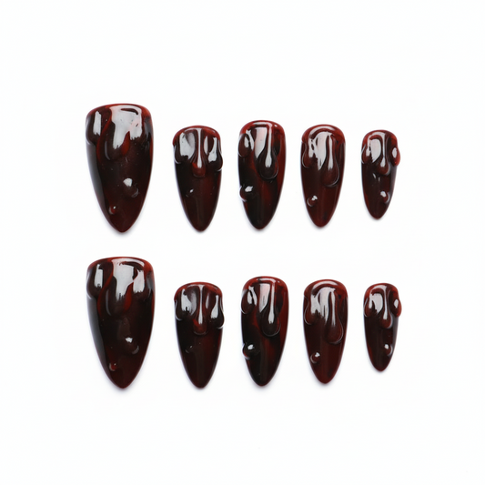 Halloween Vampiress Glam Press-On Nails: The Midnight Drip Set
