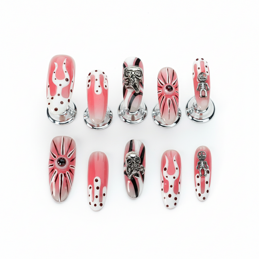 Halloween Blood Drip Press-On Nails: The Midnight Haunt Set