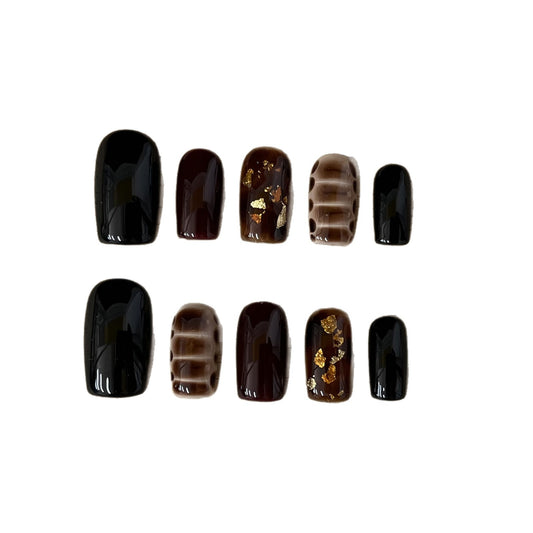 Autumn's Whisper | "Rich Espresso" Press-On Nail Set